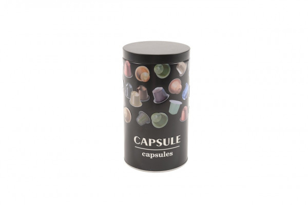 Recipient pentru capsule de cafea, Mercury, 11x19 cm, tabla, negru