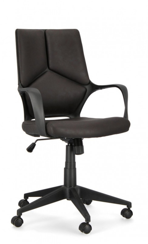 Scaun de birou ajustabil cu recliner negru din stofa si plastic, Damon Low Bizzotto