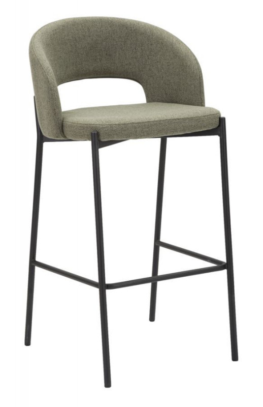 Set 2 scaune de bar verzi din stofa si lemn de Pin, 50x52x99 cm, Helsinki Mauro Ferretti