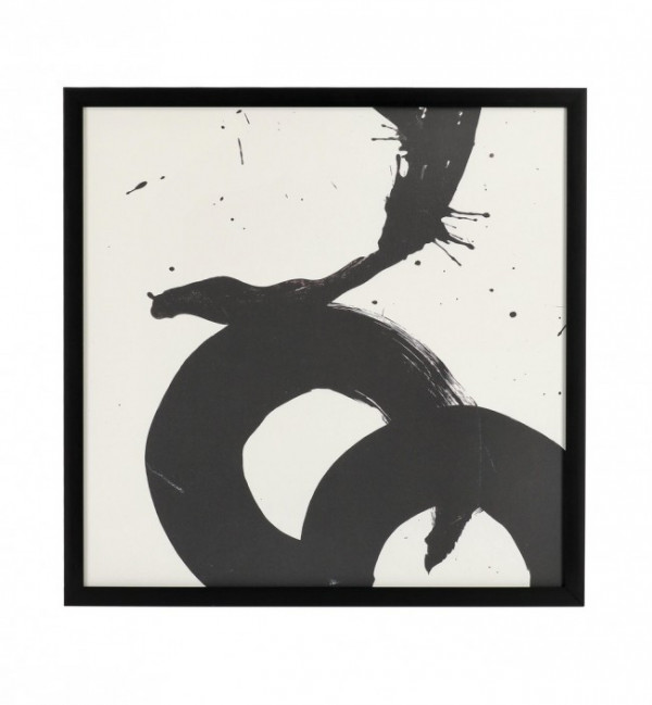 Tablou decorativ alb/negru din MDF si sticla, 61x2,6x61 cm, Sketch Bizzotto