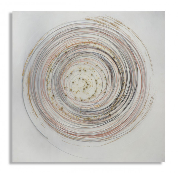 Tablou multicolor din lemn si panza, 80 x 2,8 x 80 cm, Circle A Mauro Ferreti - Img 1