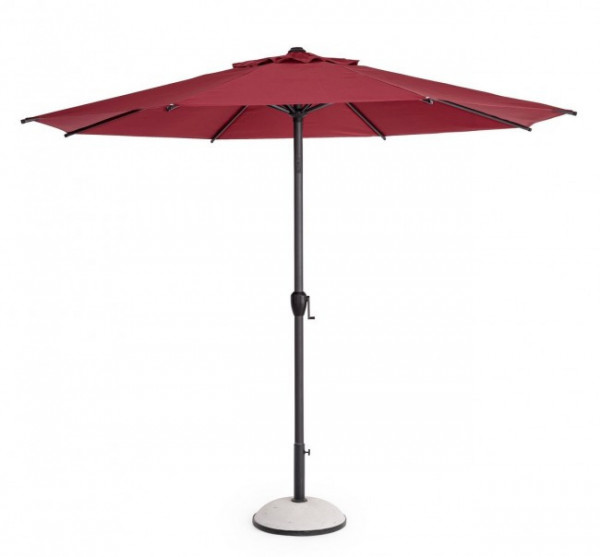 Umbrela de gradina cu brat pivotant rosu bordo din poliester si metal, ∅ 300 cm, Rio Bizzotto