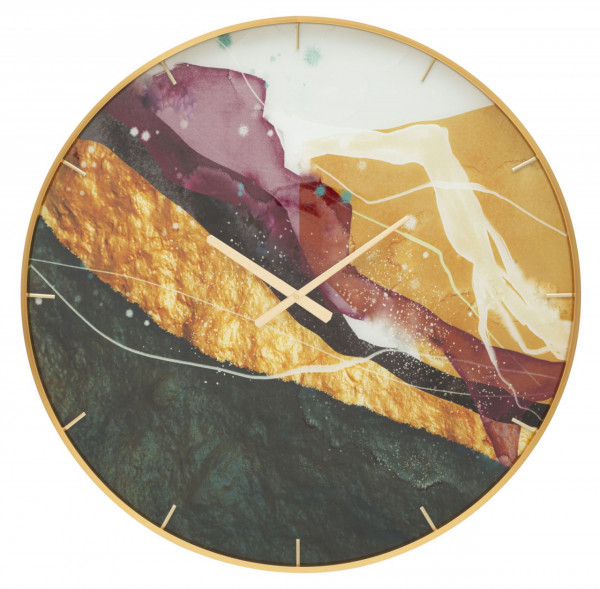 Ceas decorativ multicolor din metal si MDF, ∅ 80 cm, Mity Mauro Ferretti - Img 1
