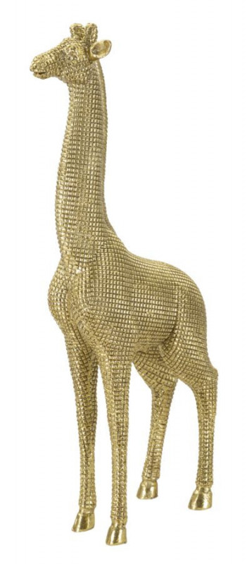 Figurina decorativa aurie din polirasina, 20x9,8x49 cm, Giraffe Mauro Ferretti