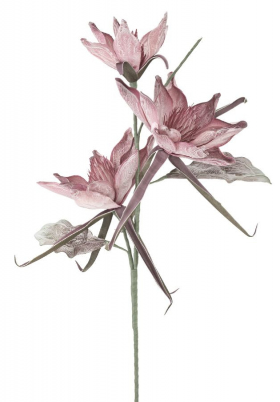 Floare artificiala roz din plastic si metal, ø 35 x h98 cm, Epiphy Mauro Ferreti - Img 1