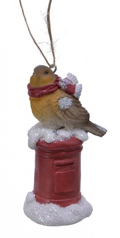 Glob Bird mailbox, Decoris, 4.5x5x10 cm, poliester, multicolor