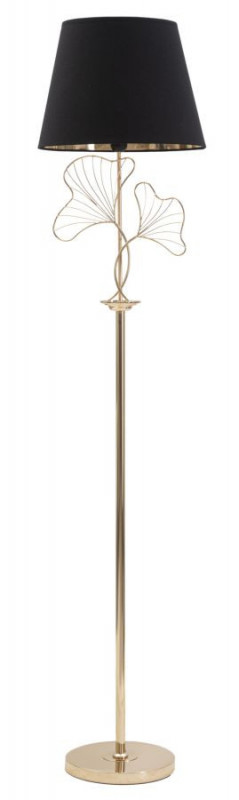 Lampadar auriu/negru din metal, Soclu E27 Max 40W, ∅ 38 cm, Leaves Mauro Ferretti - Img 1
