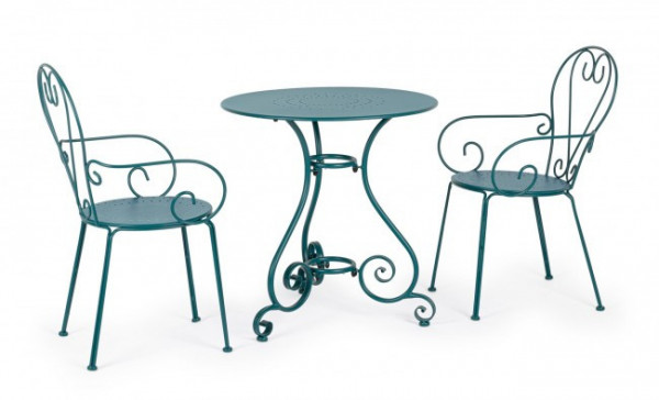 Masa de cafea pentru exterior albastra din metal, ∅ 70 cm, Etienne Bizzotto - Img 2