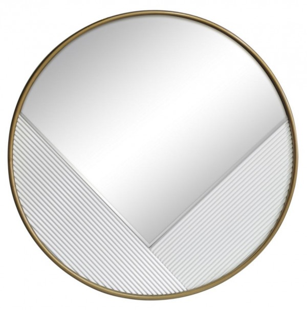 Oglinda decorativa alba din metal si MDF, ø 80 cm, Tolosa Mauro Ferreti - Img 1