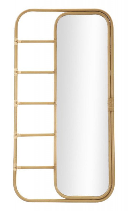 Oglinda decorativa finisaj natural din metal, 77,5x151x3,3 cm, Panama Mauro Ferretti