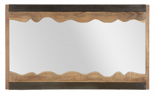 Oglinda decorativa maro din lemn de Acacia, 120x72x4 cm, Yellowstone Mauro Ferretti