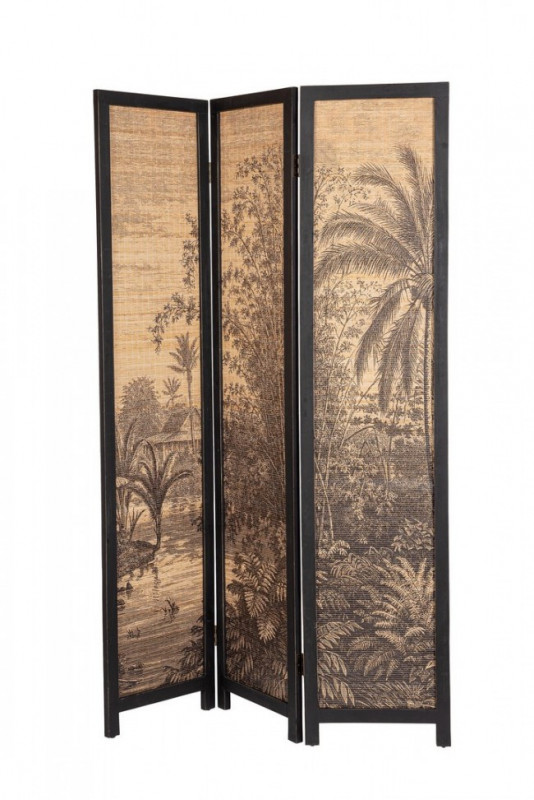 Paravan despartitor cu 3 segmente maro din Bambus, 120x2x180 cm, Fujiko Bizzotto