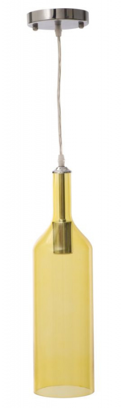 Pendul galben din sticla, ø 11 x h43 cm, Bottle Mauro Ferreti