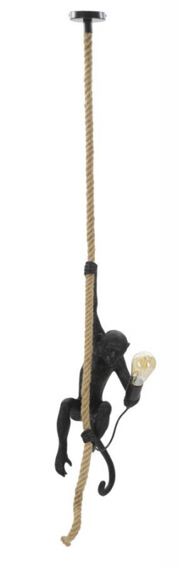 Pendul negru / maro din polirasina, soclu E27, max 40W, 27 x 32 x 145 cm, Monkey Mauro Ferreti