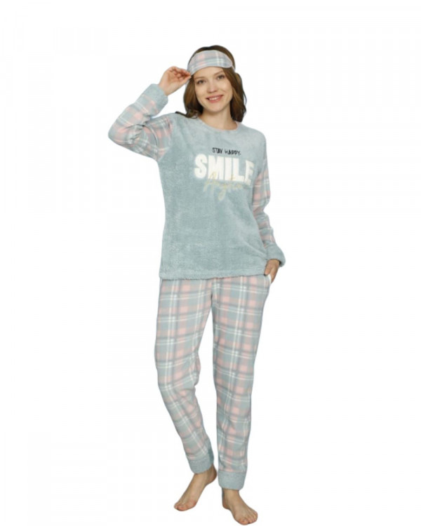 Pijama Dama, Cocolino, Bleu/Alb, PFC-72