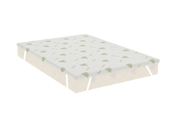 Topper Aloe Vera 160x200x5 cm, cu elastic, husa detasabila si lavabila, fermitate medie