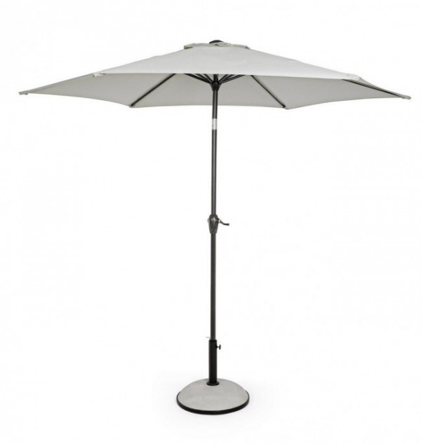 Umbrela de gradina cu brat pivotant crem din poliester si metal, ∅ 270 cm, Kalife Bizzotto