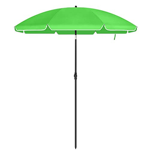 Umbrela de gradina verde din poliester si metal, ∅ 160 cm, Vasagle - Img 1