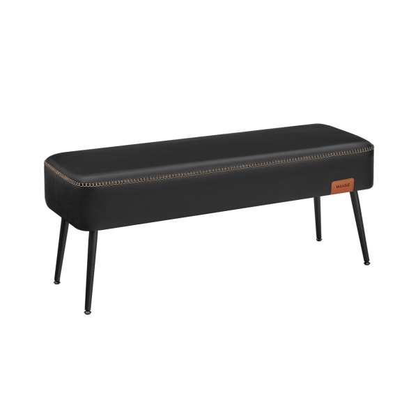 Bancheta versatila, 110 x 40 x 43 cm, piele ecologica / metal, negru, Vasagle