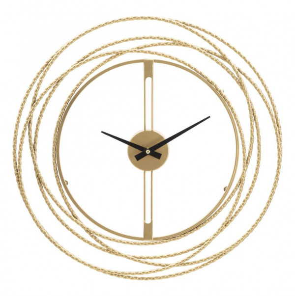 Ceas decorativ auriu din metal, ∅ 50 cm, Gold Circles Mauro Ferretti - Img 1