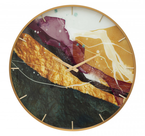 Ceas decorativ multicolor din metal si MDF, ∅ 60 cm, Mity Mauro Ferretti - Img 1