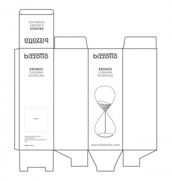 Clepsidră KRONOS, maro transparent, înălțime 38.3 cm, Bizzotto - Img 2