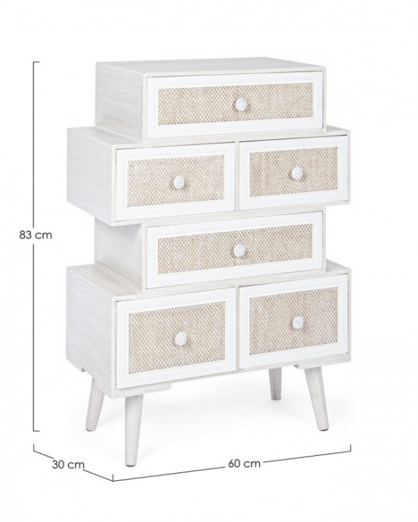 Comoda alb nordic din MDF melaminat, 60 cm, Montiel Bizzotto - Img 2