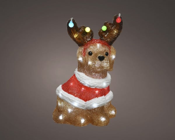 Decoratiune luminoasa Dog, Lumineo, 23x15x33.5 cm, 40 LED-uri, lumina rece