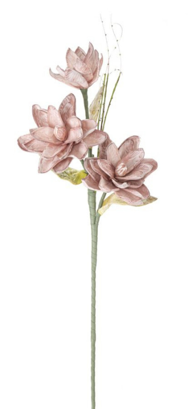 Floare artificiala roz din plastic si metal, ø 30 x H90 cm, Magnolia Mauro Ferreti