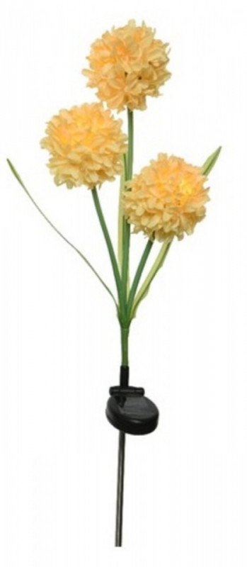 Lampa de gradina Flower, Lumineo, 10x70 cm, 3 led-uri, galben
