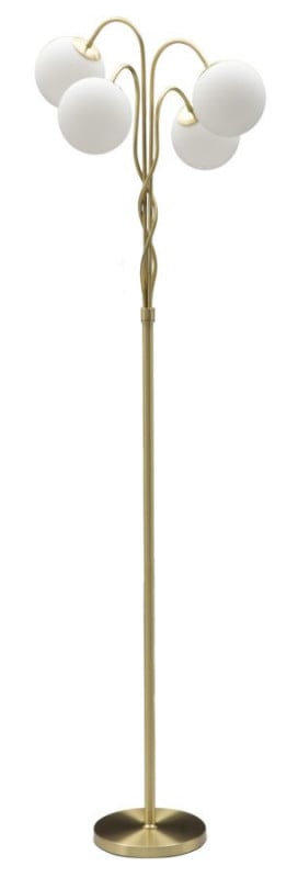 Lampadar auriu din metal, Soclu E14 Max 40W, ∅ 54 cm, Glamy Mauro Ferretti
