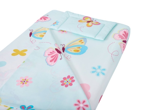 Lenjerie patut bebe, SomnART, cearceaf pat 60x120x10 cu elastic, cearceaf pilota 80x110, perna joasa 20x35, Flori