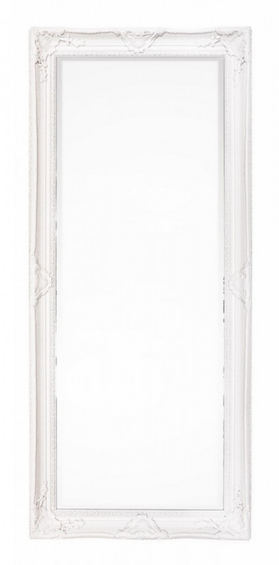 Oglinda dreptunghiulara pentru podea alb antichizat din lemn de Brad, 180x80 cm, Miro Bizzotto