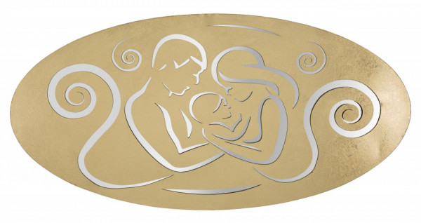 Panou decorativ auriu din metal, 120x2x60 cm, Nativity-A Mauro Ferretti - Img 1