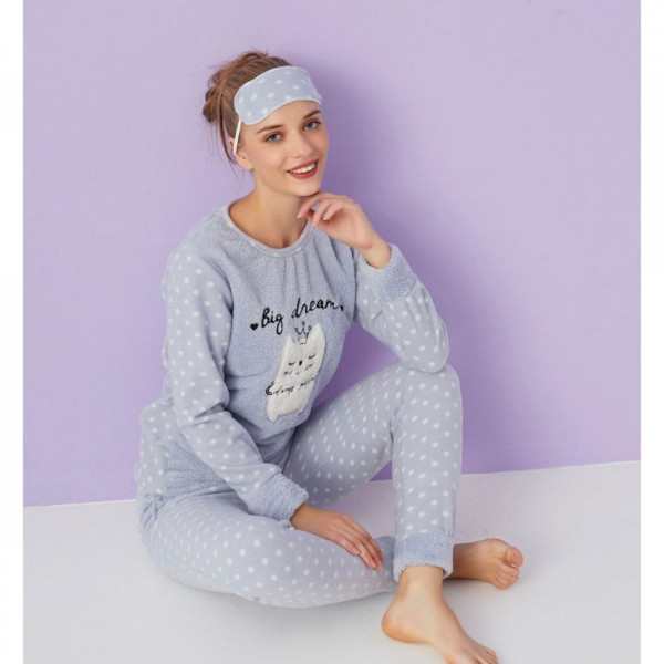 Pijama dama, cocolino, bleu, PFC-117
