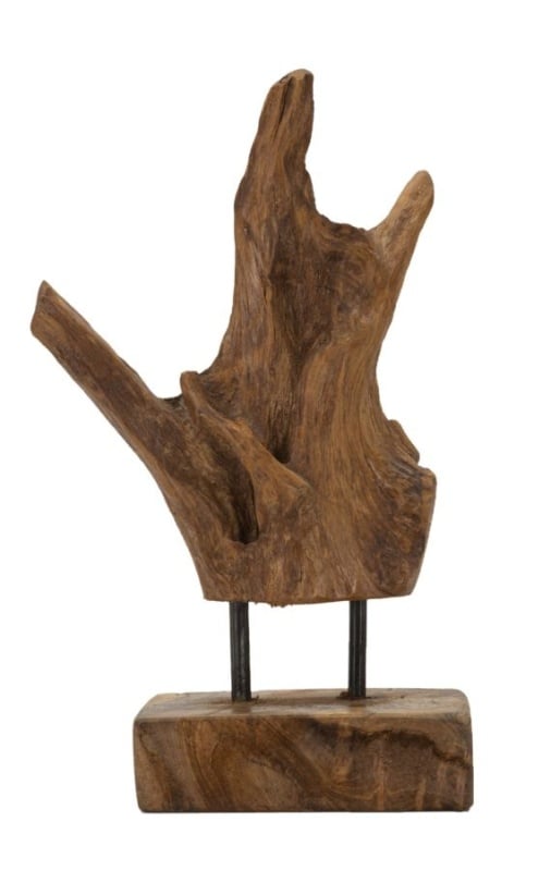 Sculptură Akar din Teak Reciclat, 20x11x34 cm, Mauro Ferretti