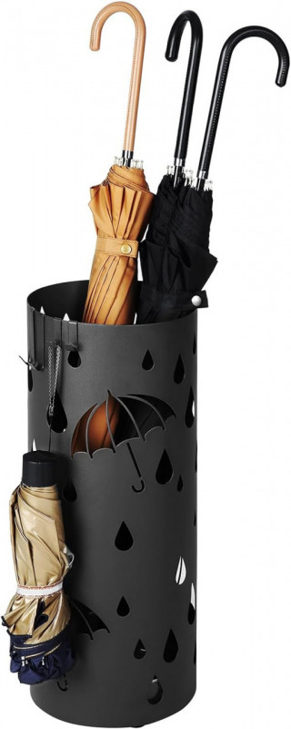 Suport umbrele, Ø 17 x 41 cm, metal, negru, Songmics