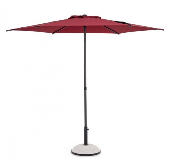 Umbrela de gradina cu brat pivotant rosu bordo din poliester si metal, ∅ 270 cm, Samba Bizzotto