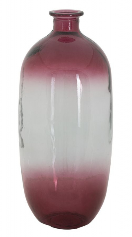 Vaza decorativa alba / roz din sticla reciclata, ø 19 x H45 cm, Napoles Mauro Ferreti - Img 1