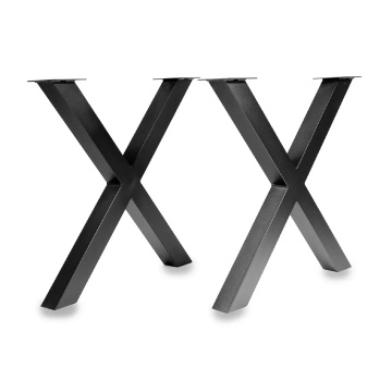 AlmaCasa Cross – Set 2 picioare masă metal tip X, profil 70×70×2 mm, înălțime 720 mm