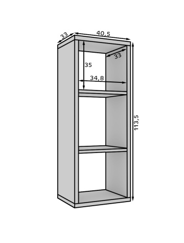 Bibliotecă 40x113.5 cm, Cleo I, ADRK Furniture – prezentare alternativă a produsului