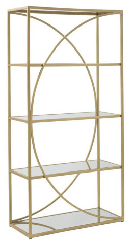 Biblioteca aurie din metal, 90x38x180 cm, Glamy Mauro Ferretti