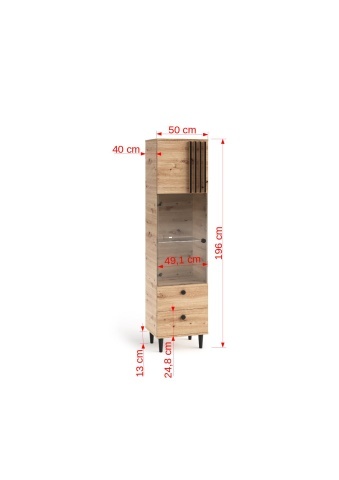 Bufet LIVIA 05 – 50x40x196 cm – Stejar Artisan - Img 6