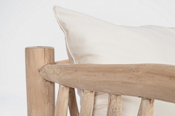 Canapea cu 2 locuri finisaj natural din lemn de Teak, 140 cm, Sahel Bizzotto - Img 8