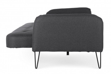 Canapea extensibilă neagra din stofa si lemn de Eucalipt cu 3 locuri, 200 cm, Bridjet Bizzotto - Img 9