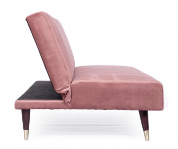 Canapea extensibilă roz pudra din catifea si lemn de Eucalipt cu 3 locuri, 180 cm, Alma Bizzotto - Img 10
