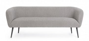 Canapea gri din stofa si lemn cu 3 locuri, 175 cm, Avril Bouclé Bizzotto - Img 3