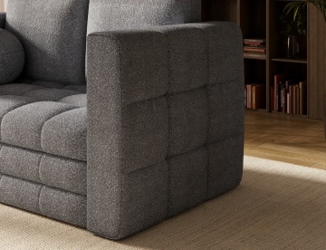 Canapea Kastol , gri bouclé extensibil, 137x71x74 cm – Royal 04 - Img 10
