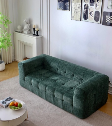 Canapea monobloc verde din catifea moale