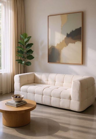 Canapea confortabilă crem pentru living